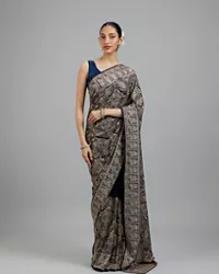 Indigo Blue Georgette Festive Saree